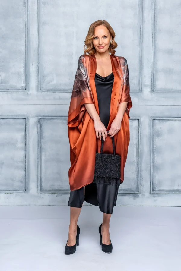 Terracota Silk Kimono - Image 3