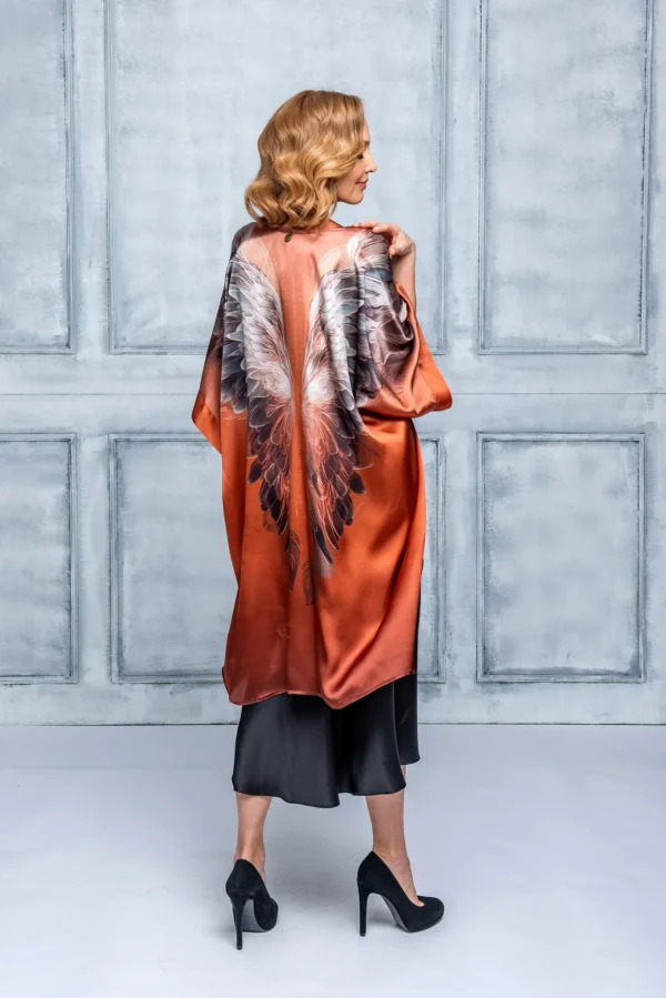 Terracota Silk Kimono - Image 5