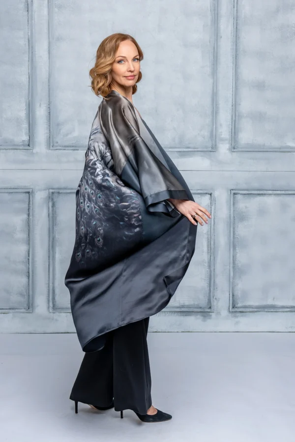 Grace Dark Silk Kimono - Image 5