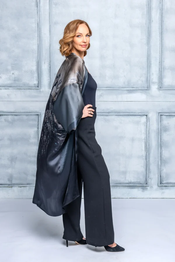 Grace Dark Silk Kimono - Image 4