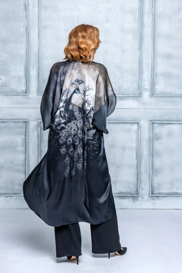 Grace Dark Silk Kimono - Image 2