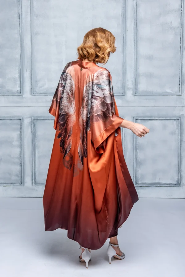 Terracota Silk Kimono Long